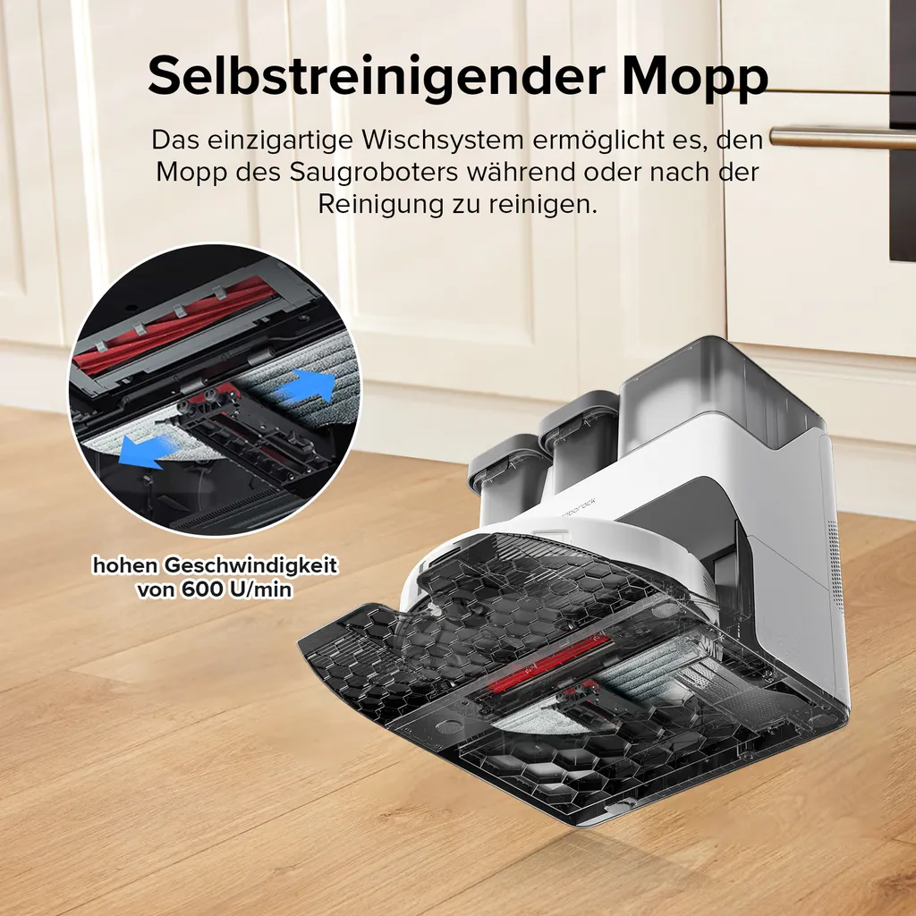 Roborock S7 Pro Ultra 5100Pa Staubsauger Roboter Mit Selbstwaschend/Selbstnachfüllend/Selbstentleerend/Selbstreinigend Dock,(Upgrade Von Roborock S7,VS S7 Maxv Ultra) 8 Roborock S7 Pro Ultra 5100Pa Staubsauger Roboter Mit Selbstwaschend/Selbstnachfüllend/Selbstentleerend/Selbstreinigend Dock,(Upgrade Von Roborock S7,VS S7 Maxv Ultra) – Bild 6