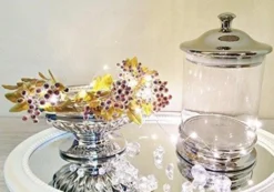 SILVER Bonbonglas Bonboniere Vorratsglas Vorratsgefäß Glas Mit Deckel