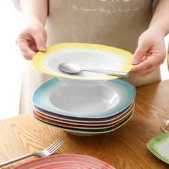 VEWEET Tafelservice 'SPARK' Aus Porzellan, 60-tlg Kombiservice, Kaffeetassen, Untertasse, Dessertteller, Speiseteller Und Suppenteller, Komplettservice Für 12 Personen -Küchenutensilien Laden 59b05cd5d86ce993f7ca4b72daae2ae3