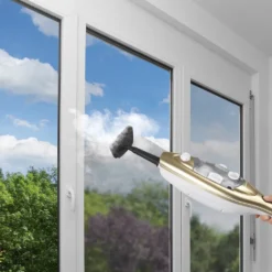 CLEANmaxx Dampfbesen - Mit Knickgelenk - Gold/weiß Dampfreiniger Steam Hygiene Fliesen Küche Bad Reinigung -Küchenutensilien Laden 59f5ae62b3a72d728148b0c195910af9