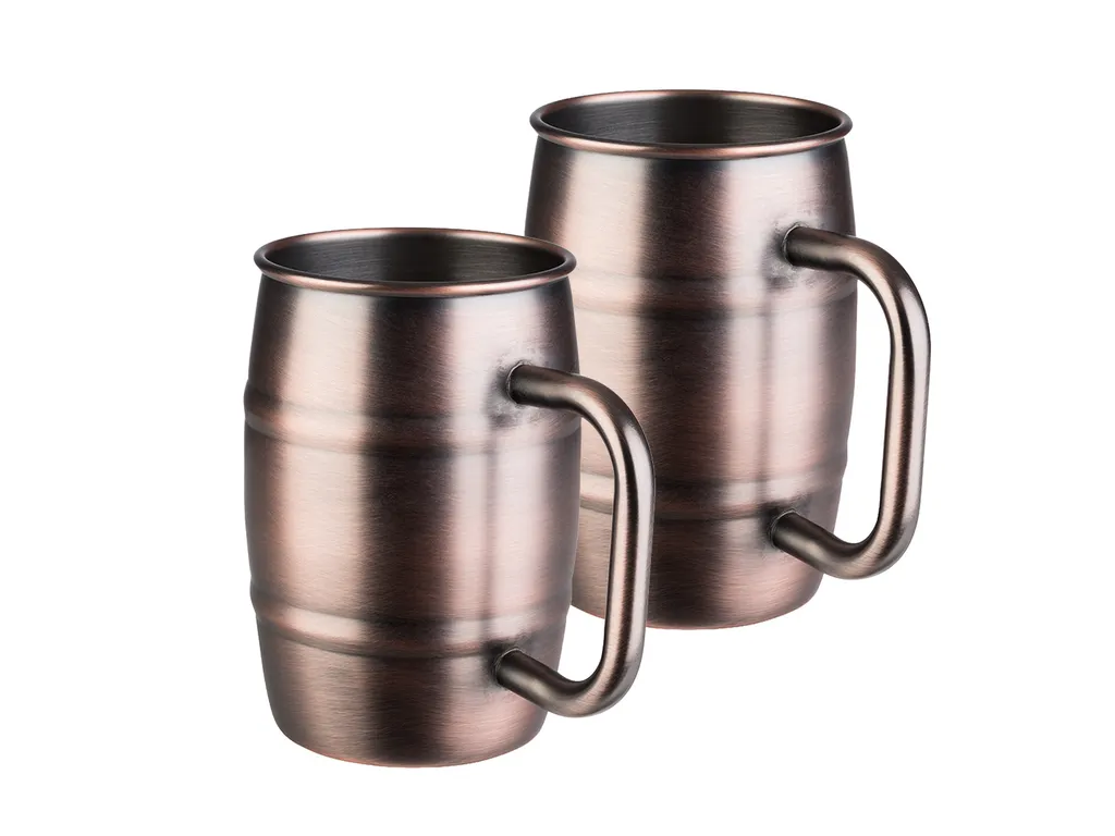 APS Bierkrug 2-er Set Humpen Aus Edelstahl Kupferbecher Bierseidel Metallbecher 4 APS Bierkrug 2-er Set Humpen Aus Edelstahl Kupferbecher Bierseidel Metallbecher – Bild 2