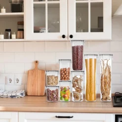 Lospitch 8er Set Vorratsdosen Müsli Behälter Mehl Nudel Schüttdose Pasta Lebensmittel -Küchenutensilien Laden 5f408b84d0877e27761e0241e299a5b0