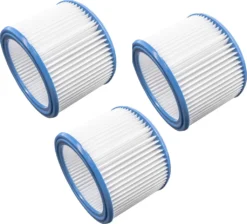 Vhbw Filterset 3x Faltenfilter Kompatibel Mit Makita VC3012M, VC3511L Nass- Und Trockensauger - Filter, Patronenfilter