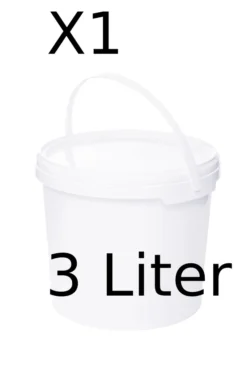 Eimer Mit Deckel Und Henkel Weiß Lebensmittelecht, Stabil, Luftdicht - Plastikeimer Mit Griff Bügel Lebensmitteleimer, Anzahl:1, Farbe:Weiß, Größe:3L