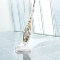 CLEANmaxx Dampfbesen - Mit Knickgelenk - Gold/weiß Dampfreiniger Steam Hygiene Fliesen Küche Bad Reinigung -Küchenutensilien Laden 60dbd68685a419c4ad785024c69dd2a0