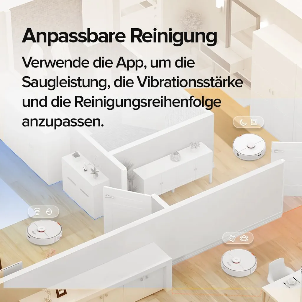 Roborock S7 Staubsauger Sonic Saugroboter Kehrroboter Kindersicherung LiDAR APP EU Weiß 12 Roborock S7 Staubsauger Sonic Saugroboter Kehrroboter Kindersicherung LiDAR APP EU Weiß – Bild 10