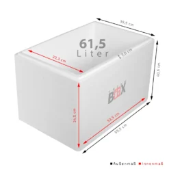 Styroporbox 61W | Wand: 3,0cm | Volumen: 61,5L | Innenmaß:53x33x34cm | Weiß Isolierbox Thermobox Kühlbox Warmhaltebox -Küchenutensilien Laden 615fda835d89f16457d4608072f2a30f