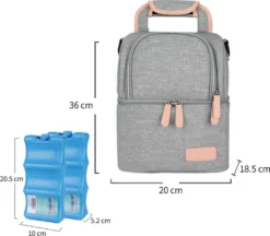 Kühltasche Für Muttermilch, Babyflasche, Wasserdicht, Für Gefrierschrank, Mama, Reiserucksack, Tragbar, Wärmeisoliert, Lunchbox Für Damen, Herren, Kinder, Große Kapazität, Handtasche,Grey -Küchenutensilien Laden 62f3d48b695f37d67a66bc2880a4b322