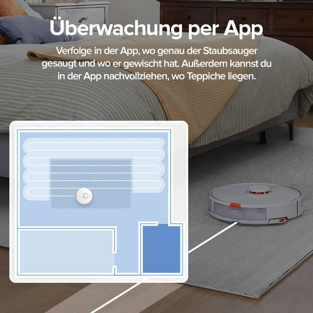 Roborock S7 Staubsauger Sonic Saugroboter Kehrroboter Kindersicherung LiDAR APP EU Weiß 11 Roborock S7 Staubsauger Sonic Saugroboter Kehrroboter Kindersicherung LiDAR APP EU Weiß – Bild 9