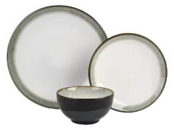 Tafelservice Steingut - 18-teilig - Khaki & Elfenbein - ALGA Von SIA