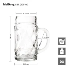 6er Set Maßkrug 0,5L Geeicht Halber Liter Bierkrug Bierglas Perfekt Geeignet Für Gastronomie 16 6er Set Maßkrug 0,5L Geeicht Halber Liter Bierkrug Bierglas Perfekt Geeignet Für Gastronomie -Küchenutensilien Laden 656b9e62ac970aed2bf133a36f917104