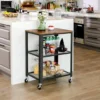 VASAGLE Servierwagen Auf 4 Rollen | Küchenwagen Aus Holz Metall Rollwagen Küchenregal Schwarz Vintage LRC78X -Küchenutensilien Laden 65efc6407b3aa5f5800ca826ed9b1651