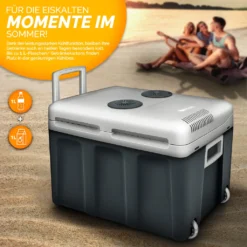 Tillvex Kühlbox Elektrisch 40L Grau Mit Rollen | Mini-Kühlschrank 230 V Und 12 V Für KFZ Auto Camping | Kühlt & Wärmt | ECO-Modus -Küchenutensilien Laden 6bea56d73dc6175b50b752a9c07eb812