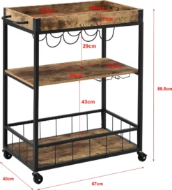 Servierwagen Barwagen Mit Flaschen- Und Glashalter Beistellwagen Allzweckwagen Rollwagen Schwarz/holzfarben [en.casa] -Küchenutensilien Laden 6c90c4be4603df6f3d58979676ae8f45