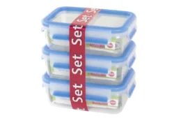 Emsa Clip & Close Frischhaltedosen 3er-Set á 0,55 L, Blau -Küchenutensilien Laden 6cf2e74baaa6a1a5e1eecd76ec8b22ac