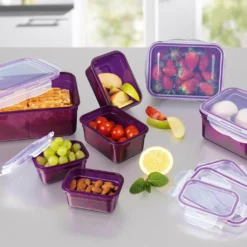 GOURMETmaxx Frischhaltedosen Klick-it 28-tlg. In Lila Frischhaltedosen Set Klick-It Gefrierdosen Lunchbox Brotdose 14 Stück Lila -Küchenutensilien Laden 6f07b5b2253acef6d79fff5f95e75cc8