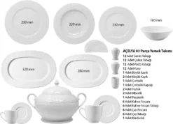 Kütahya Porselen 83 Teilig Acelya Tafelservice Porzellan Essservice 12 Personen -Küchenutensilien Laden 6f4e7cf5e32b5a14fc107cbb8cb28f1f