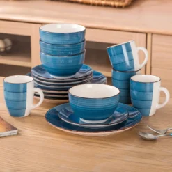 Vancasso Bella Steinzeug Kombiservice, 16 Teilig Geschirrset Für 4 Personen, Mit Je 4 Dessertteller, Speiseteller, Müslischalen, Kaffeebecher, Blau 17 Vancasso Bella Steinzeug Kombiservice, 16 Teilig Geschirrset Für 4 Personen, Mit Je 4 Dessertteller, Speiseteller, Müslischalen, Kaffeebecher, Blau -Küchenutensilien Laden 7132b233e4ba116513c393574a73d482