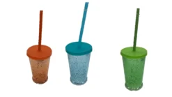 3 Stück Trinkgläser Mit Deckel, Henkel Und Mehrweg -Strohhalm Trinkhalm Wiederverwendbar