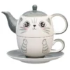 Tea For One / Teeset / Teeservice Sweet-Line Cat Face, Teekanne 400ml Mit Teetasse 200ml, Keramik -Küchenutensilien Laden 729bcbf2e58d006af92db2f2b14799e4