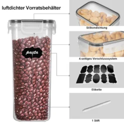Lospitch 8er Set Vorratsdosen Müsli Behälter Mehl Nudel Schüttdose Pasta Lebensmittel -Küchenutensilien Laden 73dc360ff35e6d3a8d4c1dd9c51f02b9