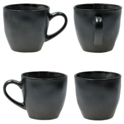 18tlg. Kaffeeservice Reactive Glaze Grey Black Steingut Teller Tasse Schwarz -Küchenutensilien Laden 7406ceead1b1a509f635ac2ed812173a