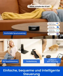 Proscenic Floobot X1 Saugroboter Mit Absaugstation,Ultraschall-Wischsystem,3000Pa Saugkraft,PathPro™ Laser-gestützte Navigation,Staubsauger Roboter Mit Siri,Google Assistant, Alexa& App-Steuerung -Küchenutensilien Laden 75176e6d91ac7cc6a1f84a05f843f800