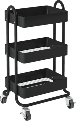 Küchenrollwagen ’Pyhäntä’ 78,5 X 46 X 35 Cm Stahl Schwarz -Küchenutensilien Laden 75eaabf715907e0fd842942974b66227