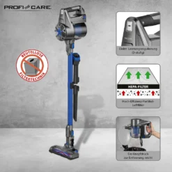 ProfiCare 2in1 Hand-und Bodenstaubsauger PC-BA 3036 A, Leistungsstarker 22,2 V Lithium Ionen Akku, HEPA-Filter, Spezialbürste Für Polster U. Textilien, Inkl. Wandhalterung, Anthrazit-blau 18 ProfiCare 2in1 Hand-und Bodenstaubsauger PC-BA 3036 A, Leistungsstarker 22,2 V Lithium Ionen Akku, HEPA-Filter, Spezialbürste Für Polster U. Textilien, Inkl. Wandhalterung, Anthrazit-blau -Küchenutensilien Laden 77449ae41c533a28d2b10e72930e7863