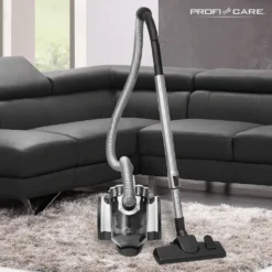ProfiCare Bodenstaubsauger PC-BS 3039, 4-Fach Mikrofiltersystem, HEPA-Filter Teleskoprohr Aus Edelstahl (höhenverstellbar), Elektronische Leistungsregelung, Weiß -Küchenutensilien Laden 7a8910c0352431c9fba1bdb2ba8a5867