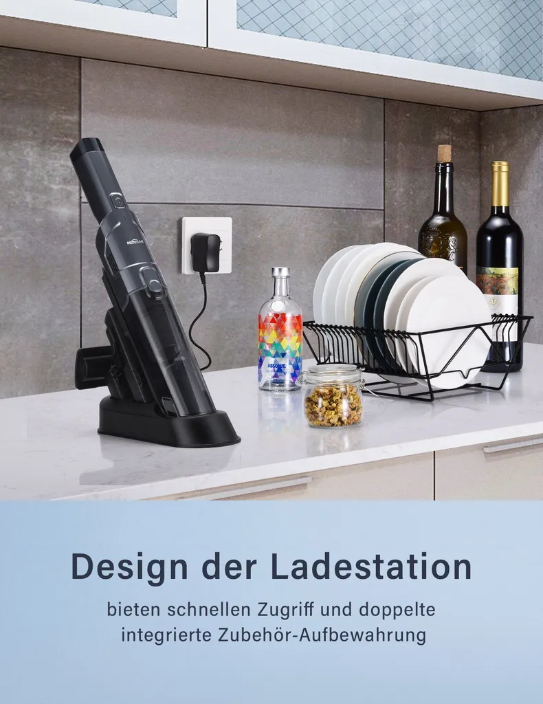 DAYNEE® Handstaubsauger Akku, Kabellos, Beutellos, Akkusauger,Auto Staubsauger,Handsauger, 16000Pa Akku Staubsauger Mit Ladestation, Bis Zu 25 Minuten Laufzeit, Inkl. 3 Waschbarer HEPA-Filter Für Auto, Tierhaare, Zuhause, Küche 8 DAYNEE® Handstaubsauger Akku, Kabellos, Beutellos, Akkusauger,Auto Staubsauger,Handsauger, 16000Pa Akku Staubsauger Mit Ladestation, Bis Zu 25 Minuten Laufzeit, Inkl. 3 Waschbarer HEPA-Filter Für Auto, Tierhaare, Zuhause, Küche – Bild 6