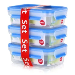 Emsa Clip & Close Frischhaltedosen 3er-Set á 0,55 L, Blau -Küchenutensilien Laden 7efda650e6f33e18742746b6d3360551