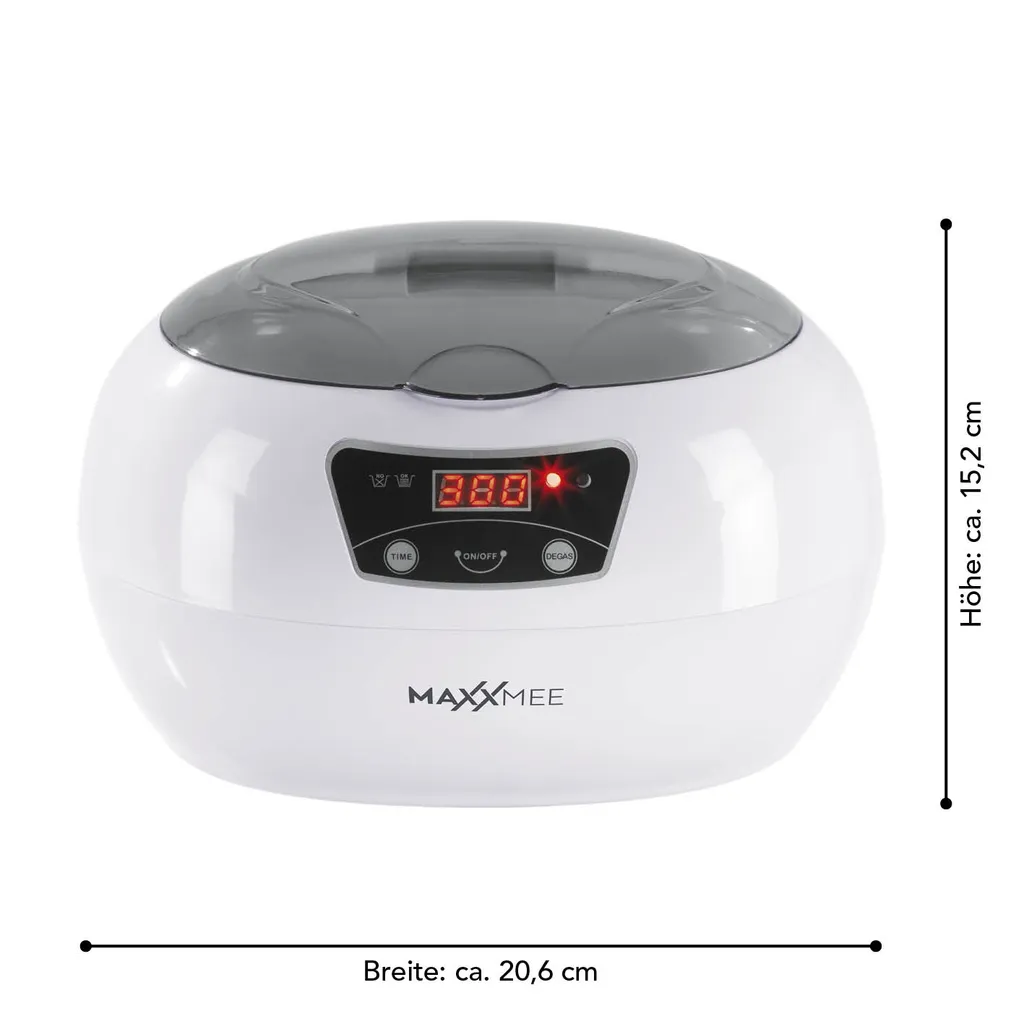 MAXXMEE Ultraschall Reinigungsgerät - 18 Reinigungszeiten - Grau/weiß Ultraschall Reinigungsgerät 600 Ml Timer Display Uhren Schmuck Brillen MAXXMEE 7 MAXXMEE Ultraschall Reinigungsgerät - 18 Reinigungszeiten - Grau/weiß Ultraschall Reinigungsgerät 600 Ml Timer Display Uhren Schmuck Brillen MAXXMEE – Bild 5