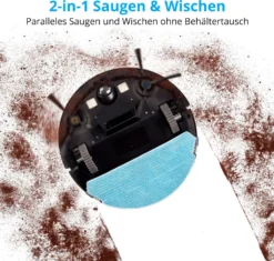 MEDION Saugroboter Mit Wischfunktion Und Zyklon Technologie S20 SW (Alexa App Steuerung, Modell 2021, Extra Flach, Regulierbare Wasserabgabe, Ladestation, Tierhaar Allergiker Optimiert) -Küchenutensilien Laden 81945c10af1b36b7e7c8300db18fcd3c