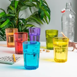 Rink Drink 6 Stück Farbige Gläser Highball-Set - Vibrant Multicolored Partei-Cocktail-Trinken Tumblers - 365ml - 6 Farben -Küchenutensilien Laden 82729eeea05d157caa554a0d447897cf