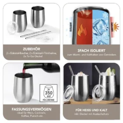 GOURMETmaxx Getränkebecher Inkl. Trinkhalm - 2er-Set -Küchenutensilien Laden 833e1a51fe1b1e3c2714bdfd260a41bf