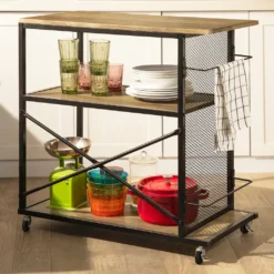 SoBuy SVW05-N Servierwagen Mit 3 Ebenen Beistellwagen Barwagen Küchenwagen Küchenregal Mit Rollen BHT Ca.: 80x80x40cm -Küchenutensilien Laden 86fa2cb869fe3a5cbcf9d55ee9b48843