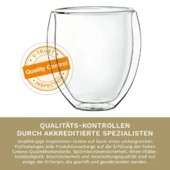 Creano Doppelwandige Gläser 400ml „DG-Bauchig“, 4er Set, Großes Thermoglas Doppelwandig Aus Borosilikatglas, Kaffeegläser, Teegläser, Latte Gläser, Doppelwandgläser -Küchenutensilien Laden 887796dac69dbb4822d5bb9f23a63f32