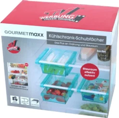 GOURMETmaxx Klemm-Schublade Für Kühlschrank, 3er-Set Schublade Klemm Kühlschrank GOURMETmaxx Zusatzfach Gemüsefach 3er-Set Ordnung -Küchenutensilien Laden 8ca50ed468e5d5b9cf9cf3eb2c9d0325