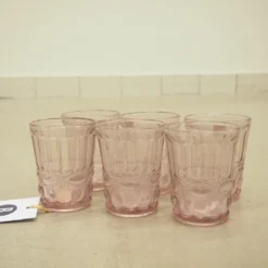 Wassergläser Solange Reliefmuster 6xSet Rosa Transparent 265ml -Küchenutensilien Laden 8d77f3ff3a33d2573b77e4857447916c