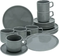 CreaTable 16734 Kaffeeservice Chef Collection Für 6 Personen, Porzellan, Grau (1 Set, 18-teilig) -Küchenutensilien Laden 8f8d79f5cb7939cd486b0fe95facdbea