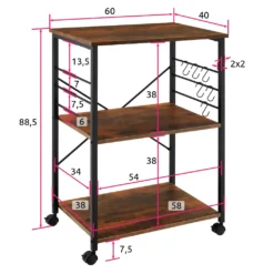 Tectake Servierwagen Rugby 65,5x45,5x88,5cm - Industrial Dunkelbraun 18 Tectake Servierwagen Rugby 65,5x45,5x88,5cm - Industrial Dunkelbraun -Küchenutensilien Laden 90013af1acf7bf1c6b4af79b6bd08af2