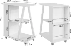 SoBuy FKW77-W Design Servierwagen Küchenwagen Beistellwagen Rollwagen Mit 3 Ablagen Und 2 Regalfächern Weiß BHT Ca.: 60x77x38cm -Küchenutensilien Laden 9498bdfa6c5c590a28b8bc47d8b7cf01