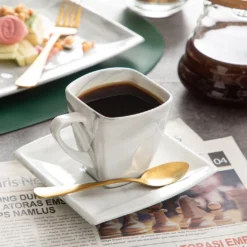 MALACASA, Serie Blance, 36 Tlg. Set Marmor Porzellan Kaffeeservice Geschirrset, Mit 12 Stück Kuchenteller, 12 Stück 180ml Tasse Und 12 Stück Untertasse Für 12 Personen -Küchenutensilien Laden 951a8f52bdcf4d3bd62638733a89375f