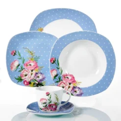 VEWEET 30-teilig Porzellan Tafelservice, Serie 'Hannah', Kombiservice Für 6 Personen, Blau Mit Floral Dekoration 13 VEWEET 30-teilig Porzellan Tafelservice, Serie 'Hannah', Kombiservice Für 6 Personen, Blau Mit Floral Dekoration -Küchenutensilien Laden 9620ea9a8662ade999e28a500cced01a