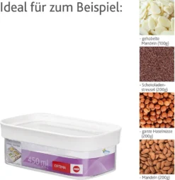 Emsa Trockenvorratsdose OPTIMA 0,45 Liter Transparent / Weiß -Küchenutensilien Laden 9a642d9e81c15d02b2291185ae8cfb29