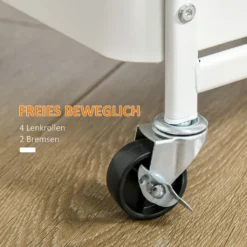 HOMCOM Rollwagen3-Etagen Küchenwagen Mit Schubladen Und Korb Für Küche Büro Schlafzimmer Wohnzimmer Stahl Weiß 51,5 X 32 X 75,6 Cm -Küchenutensilien Laden 9b996a122e02ca49923ee82d51e10d29