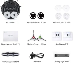 Ecovacs Deebot X1 Omni Saugroboter Wischfunktion Kamera 4 Reinigungsstufen 0,4 L -Küchenutensilien Laden 9bb801c95b7f94cdfa916e1be4ac85fe