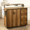 SoBuy KNL02-PF Design Küchenwagen Mit Arbeitsplatte Kücheninsel Küchenschrank Sideboard Auf Rollen Küchentrolley Vintage BHT Ca.: 113x106x69cm -Küchenutensilien Laden 9eb4642c0611947c5db1ee0ed54fe688