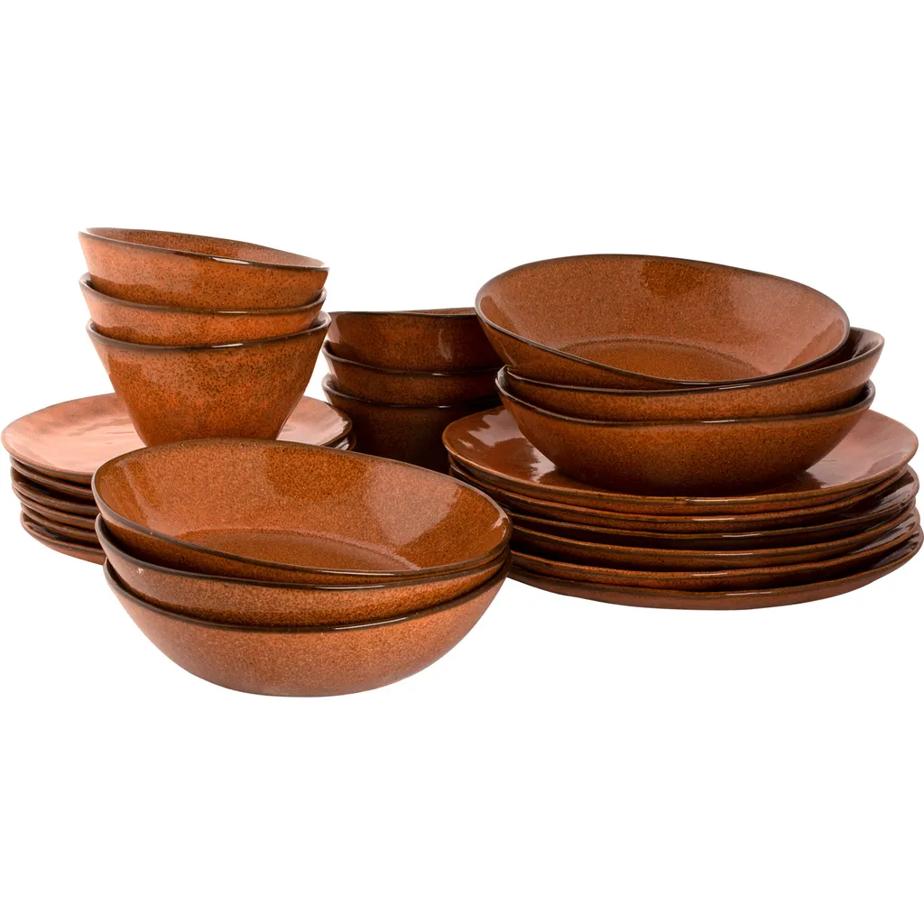 1 X Palmer Rustique Keramik Tafel Service Set 24 Tlg. 6 Pers. Rost 3 1 X Palmer Rustique Keramik Tafel Service Set 24 Tlg. 6 Pers. Rost